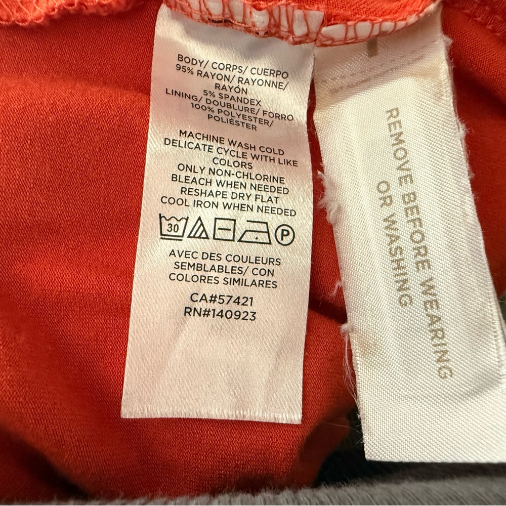 LOFT Coral-Orange Halter Midi Dress with Tie Waist - Picture 7 of 7